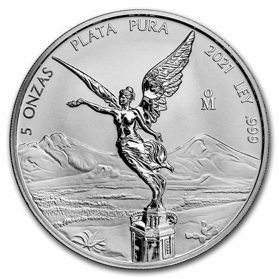 2017 5 OZ REVERSE PROOF SILVER COIN IN CAPSULE LIBERTAD MEXICO * KEY DATE